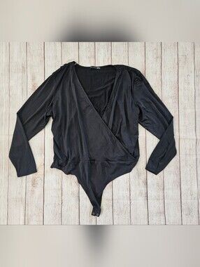 Black Tape Brand Long Sleeve Wrap Bodysuit